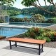 preview thumbnail 11 of 14, Outdoor Anticorrosive Wood Bench With Black Iron Legs