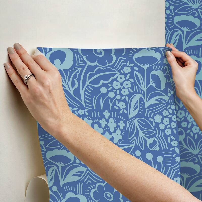 Megan Carter Jeani Blue Peel and Stick Wallpaper