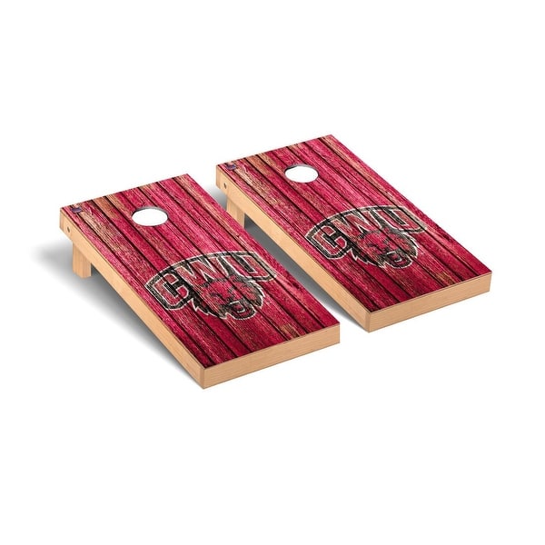 slide 2 of 5, Central Washington Wildcats Cornhole Board Set - Weathered Version