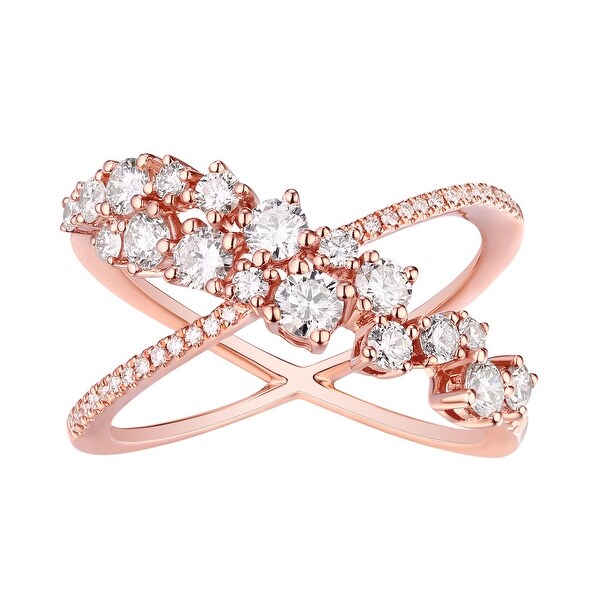 Prism Jewel 1.06 TCW Round Brilliant Cut G-H/SI1 Natural Diamond Stylist Ring - White G-H