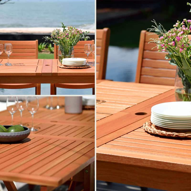 Amazonia Myers FSC Certified Wood 11pc Outdoor Dining Patio Set