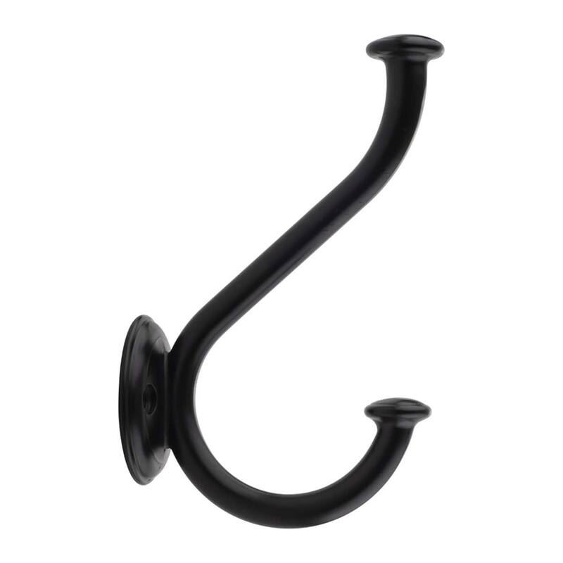 Matte Black Double Robe and Coat Hooks - matte black