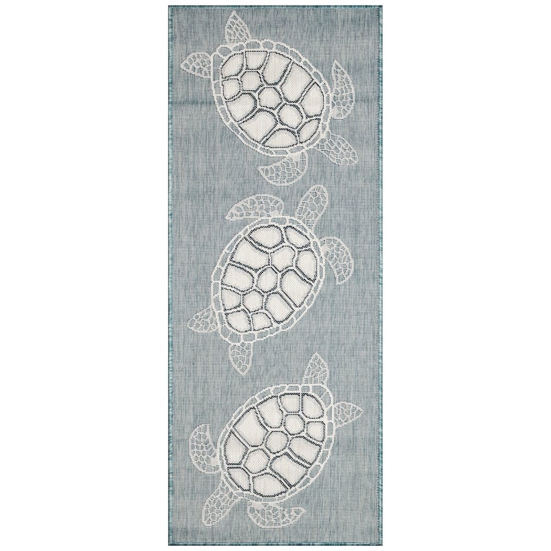 Liora Manne Carmel Collection Sea Turtles Indoor/ Outdoor Area Rug