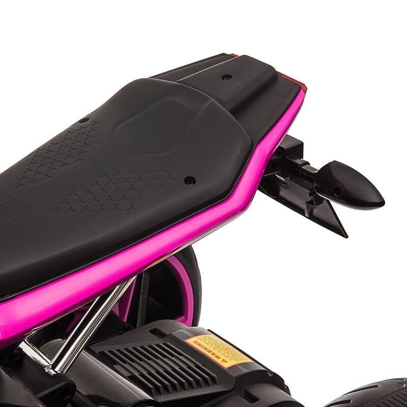 12V Kids' Ride-On Motorcycle with LED Lights, 3 Wheels, and Horn - Ages 3-8