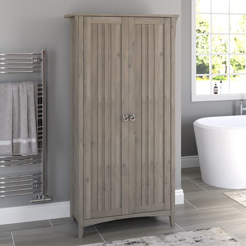 Salinas Bathroom Storage Cabinet with Doors by Bush Furniture - Grey