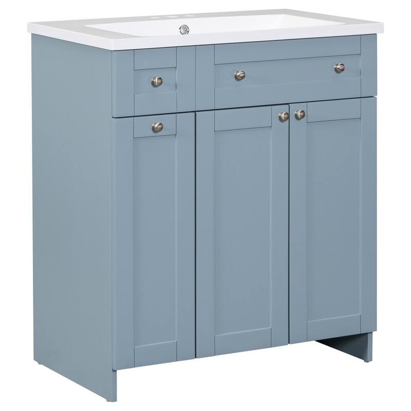 Single Sink 30" Bathroom Vanity with Combo Cabinet and Storage