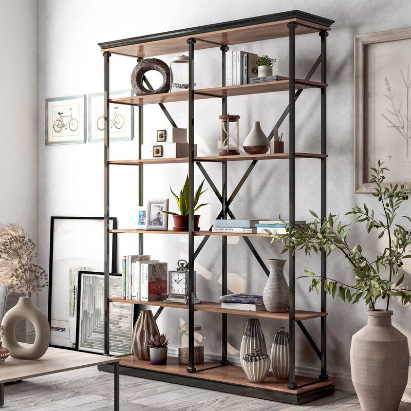 Marcin Transitional 58-inch 5-Shelf Metal Bookcase by Furniture of America