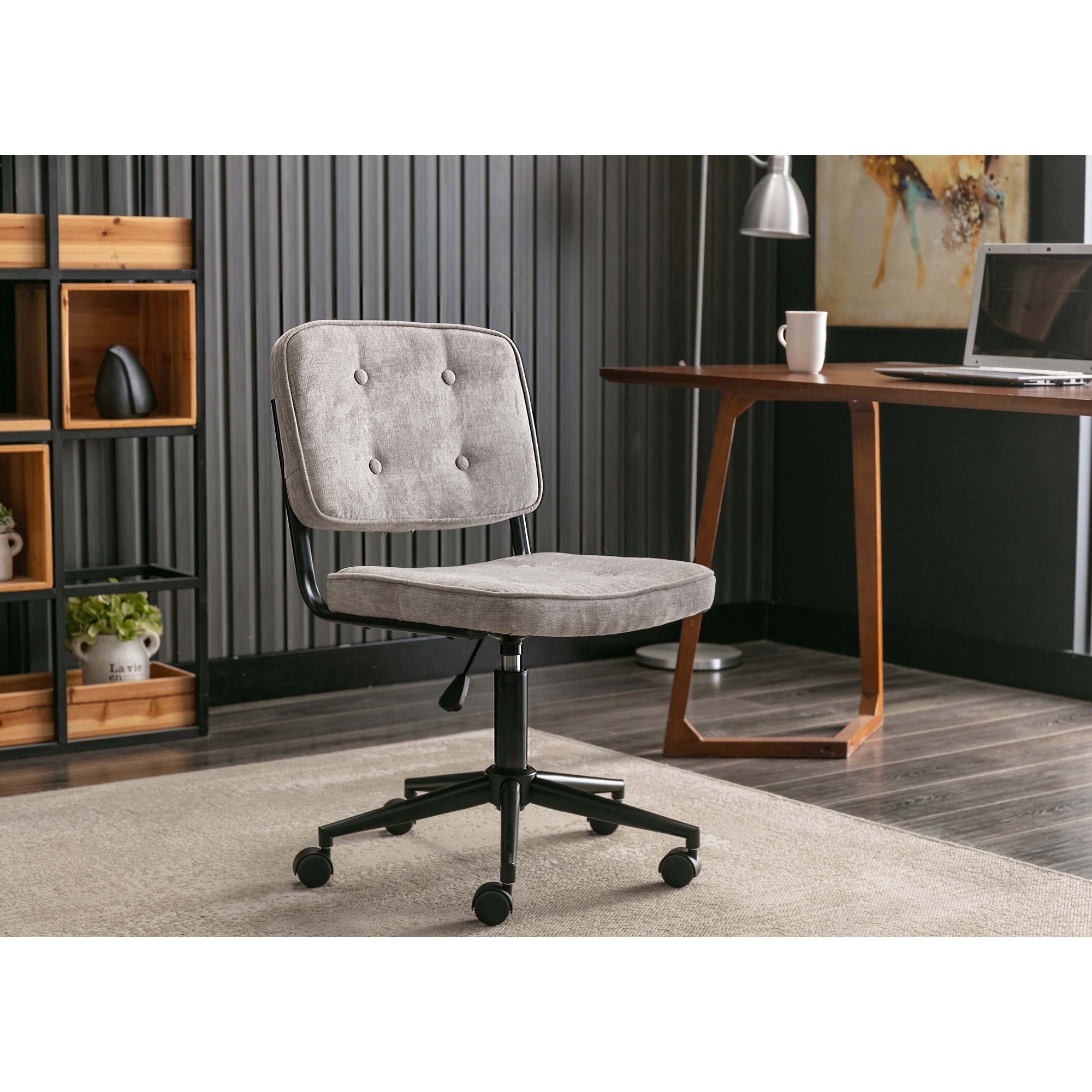 Porthos Home Office Chair With Suede Upholstery & Adjustable | eBay