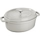 preview thumbnail 1 of 3, STAUB Cast Iron Oval Cocotte, Dutch Oven, 5.75-quart, serves 5-6, Made in France - 5.75-qt White Truffle