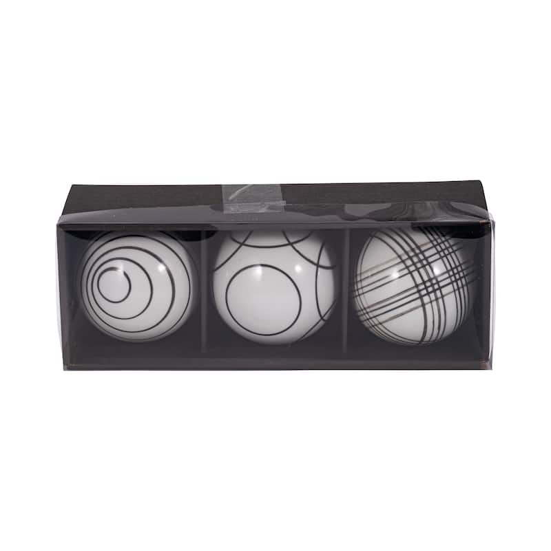 Sagebrook Home Decorative Orbs Set, Elegant Centerpiece for Tabletops,Timeless Home Decor Accessories 3-Piece Set - 4" x 4" x 4" - Black - 4" x 4" x 4"
