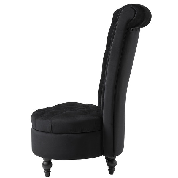 Black velvet sales tufted chair
