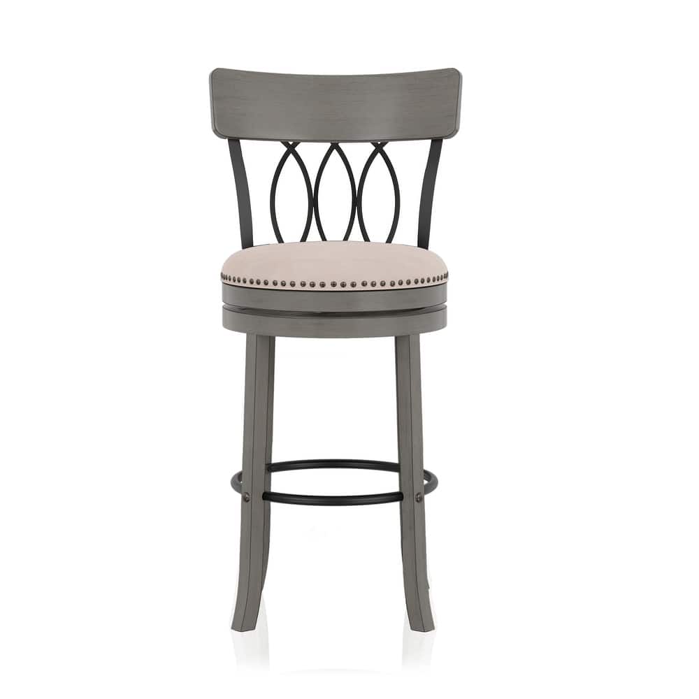 Furniture of America Wynn Contemporary Wood and Fabric Swivel Chairs (Set of 2)