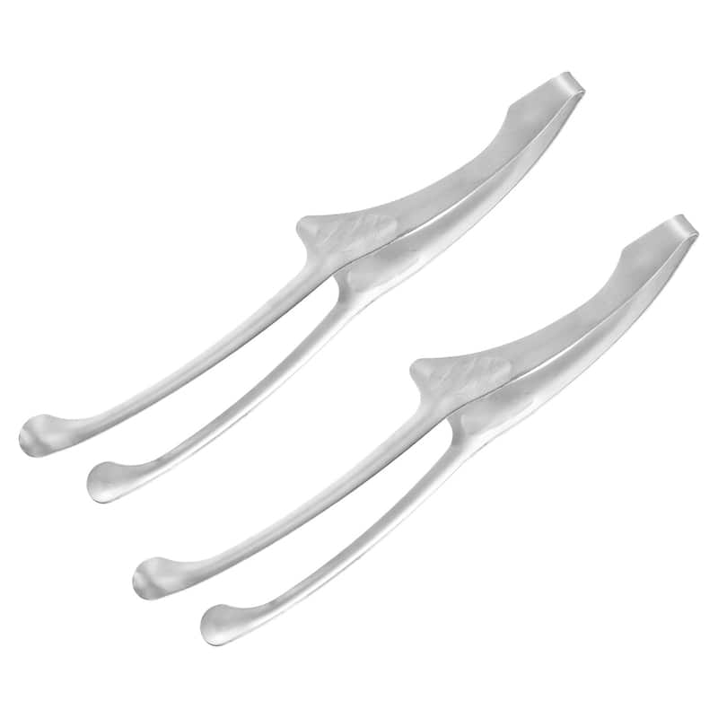 Serving Tongs, 2pcs 10 Inch Stainless Steel Ice Tongs, Mini Sugar Tongs - Silver