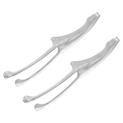 Serving Tongs, 2pcs 10 Inch Stainless Steel Ice Tongs, Mini Sugar Tongs - Silver