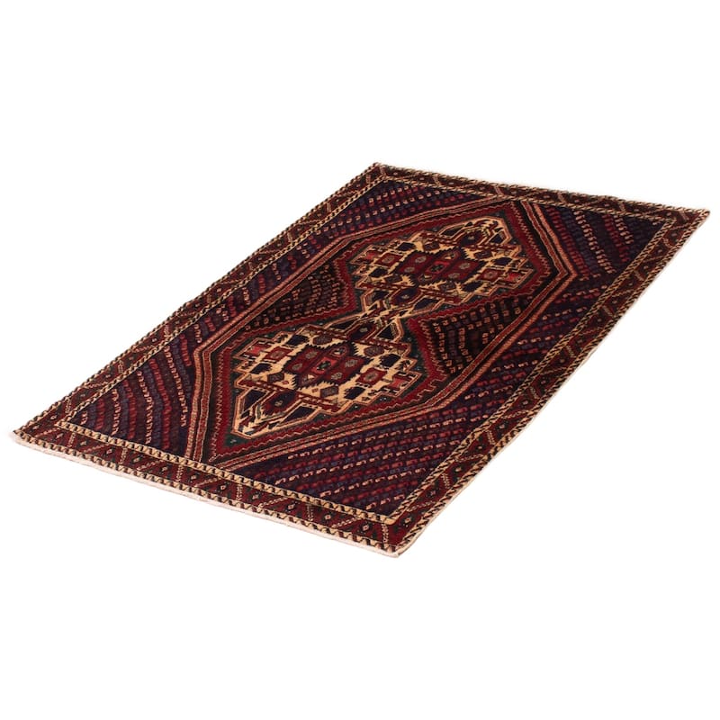 ECARPETGALLERY Hand-knotted Melis Vintage Dark Navy Wool Rug - 3'11 x 5'8