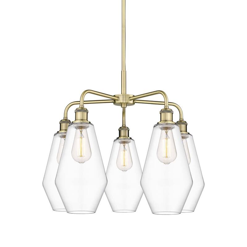 Innovations Lighting 516-5CR-20-25 Cindyrella Chandelier Cindyrella 5 - Antique Brass / Clear