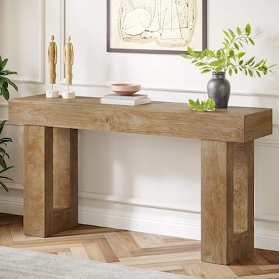 63" Farmhouse Console Table, Extra Long Narrow Sofa Table Behind Couch, Wood Entryway Table for Hallway, Living Room