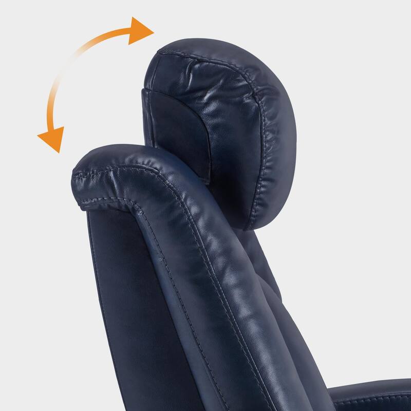 MCombo Power Recliner Chair, Home Theater Seating with Adjustable Headrest and Tray Table, Breathable Leather HTS422