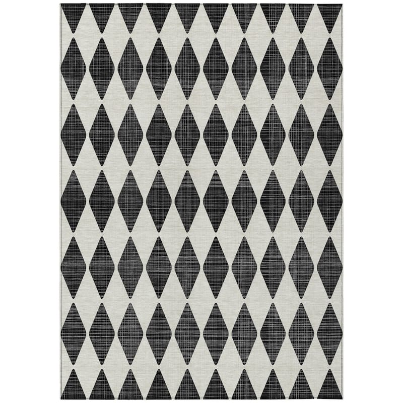 HomeRoots Geometric Transitional Rectangle Outdoor Rug