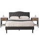 preview thumbnail 12 of 35, Taomika 3-Pieces Tufted Upholstered Platform Bed and Nightstands Set