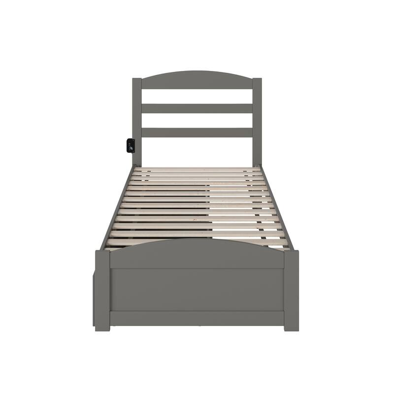 Warren Platform Bed with Footboard and 2 Storage Drawers