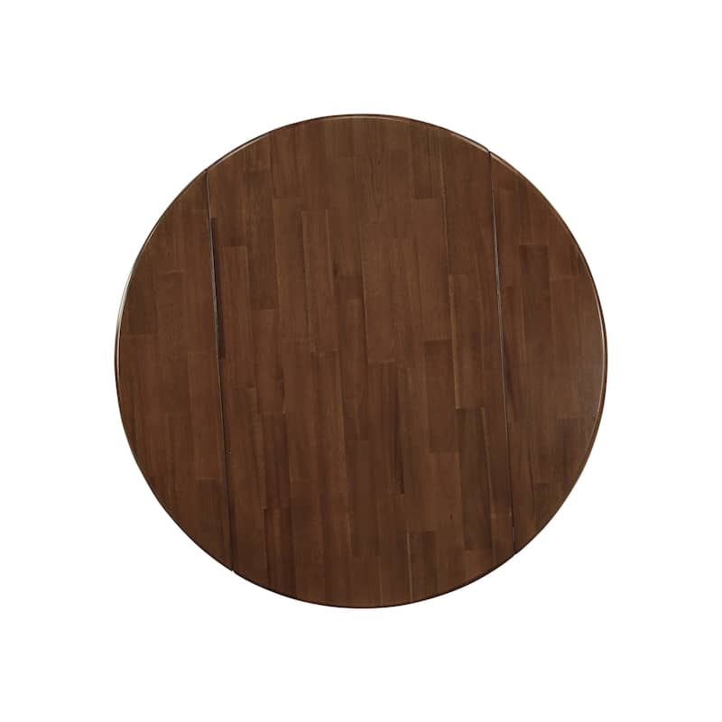 East West Furniture Dublin Modern Kitchen Table - a Round Dining Table Top with Dropleaf & Pedestal Base, (Finish Option)