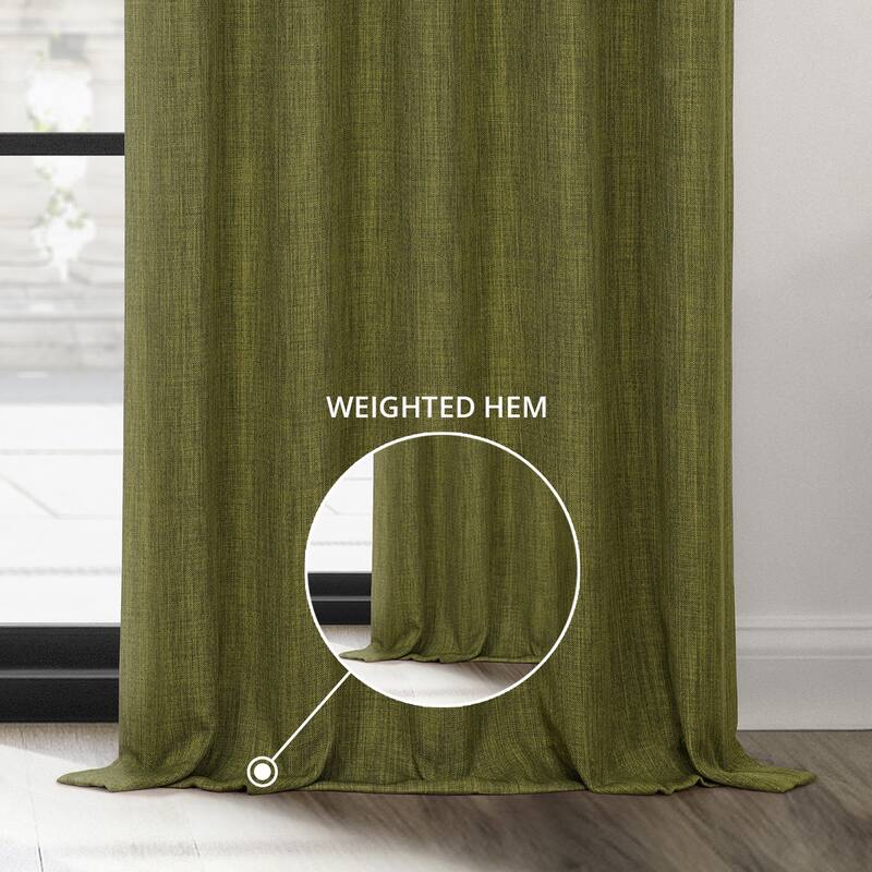 Exclusive Fabrics Grommet Textured Faux Linen Room Darkening Curtains for Bedroom & Living Room Curtains (1 Panel)