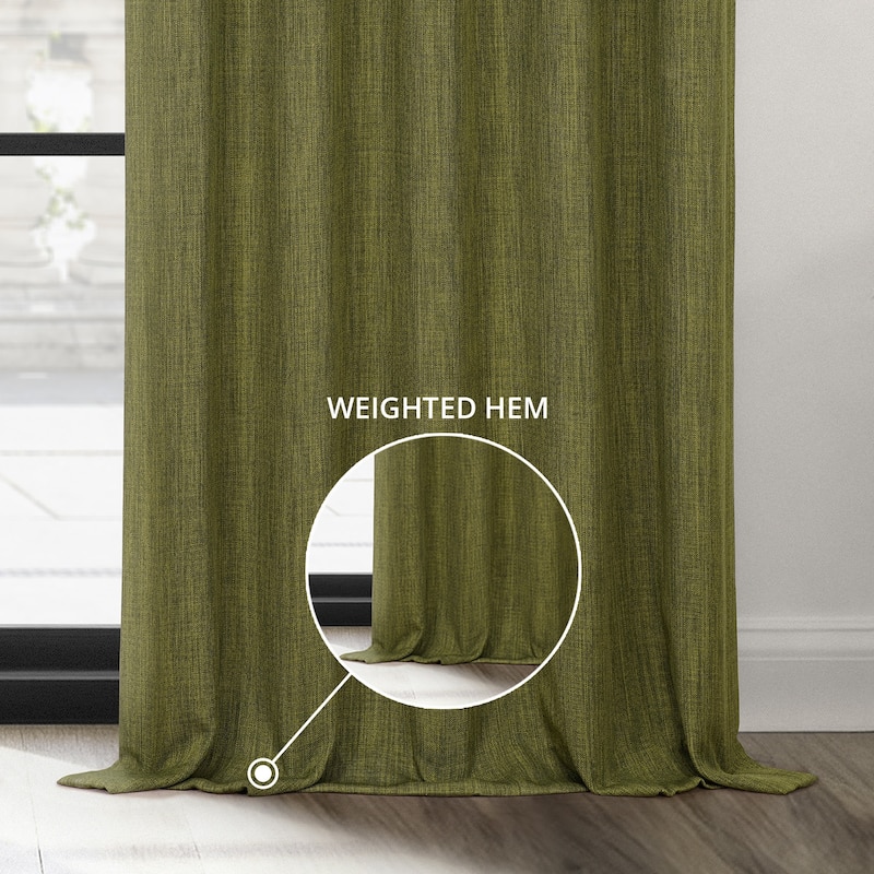 Exclusive Fabrics Textured Faux Linen Extra Wide Room Darkening Curtains for Bedroom & Living Room Curtains (1 Panel)
