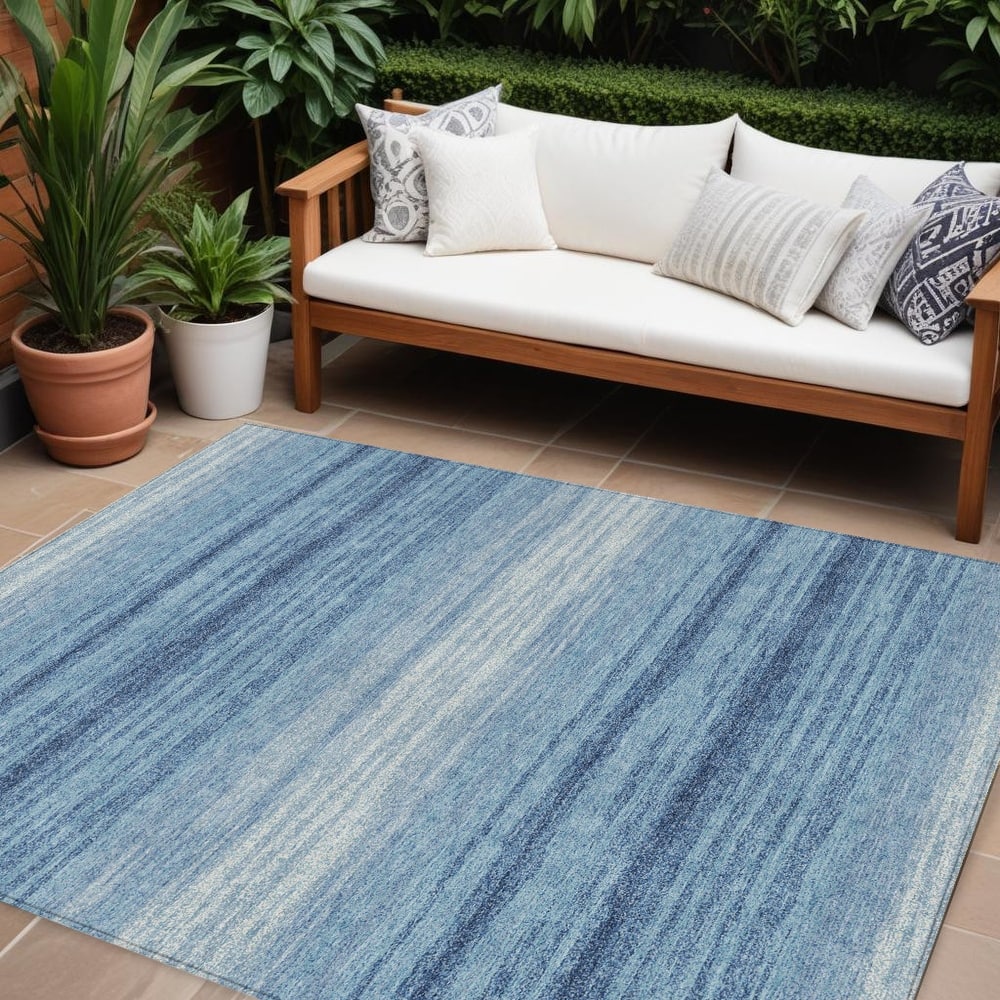 HomeRoots Abstract Transitional Rectangle Outdoor Rug