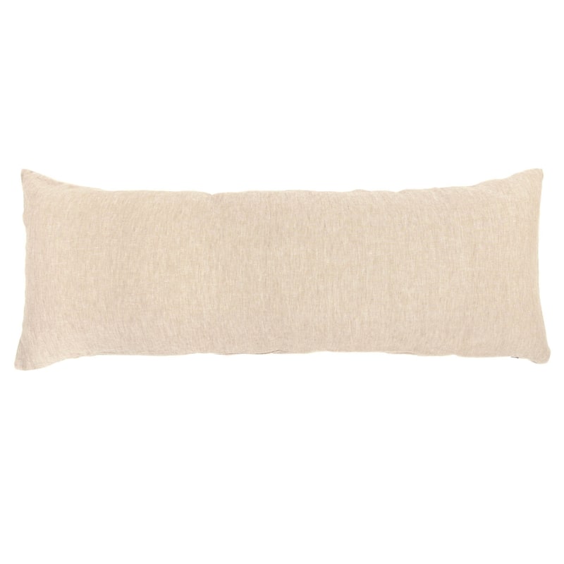 100% French Linen 16" x 44" Lumbar Sham by BOKSER HOME - Pillow Covers - 16" x 44" - Putty Heather