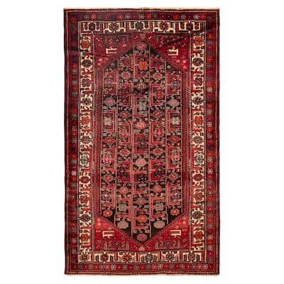 ECARPETGALLERY Hand-knotted Anadol Black, Red Wool Rug - 5'3 x 9'1