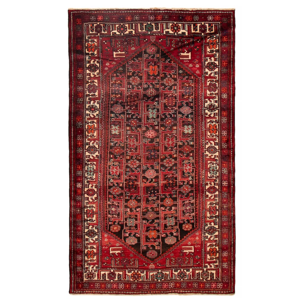 ECARPETGALLERY Hand-knotted Anadol Black, Red Wool Rug - 5'3 x 9'1