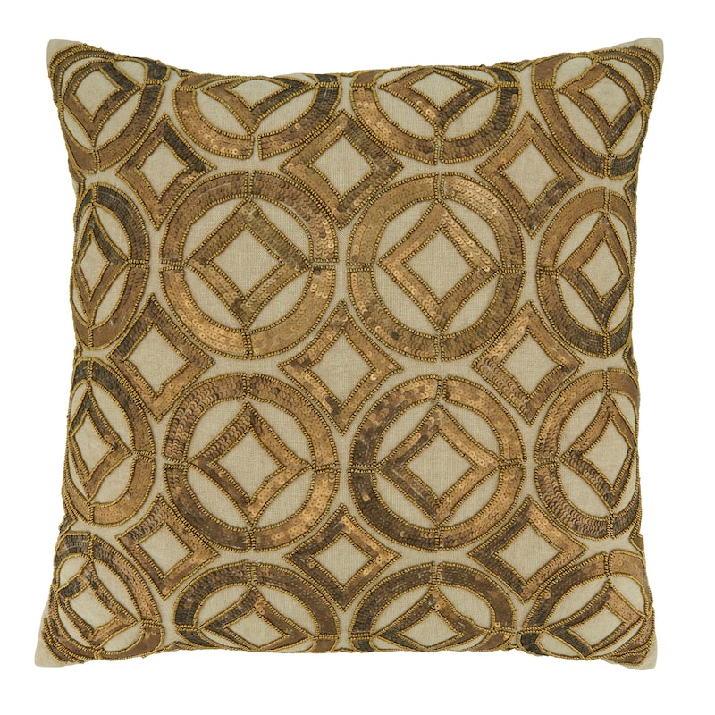 Sequined Pattern Throw Pillow - Polyester - 20"