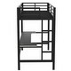 preview thumbnail 27 of 28, Twin Size Gaming Metal Loft Bed Frame with LED Light and Desk, 77.2"L x42.4"W x 72"H