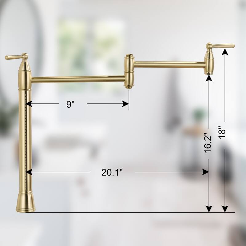 WOWOW Desk Mounted Pot Filler Kitchen Folding Faucet