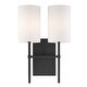 preview thumbnail 1 of 3, Veronica 2 Light Black Wall Mount - 11'' W x 16.5'' H x 6'' D