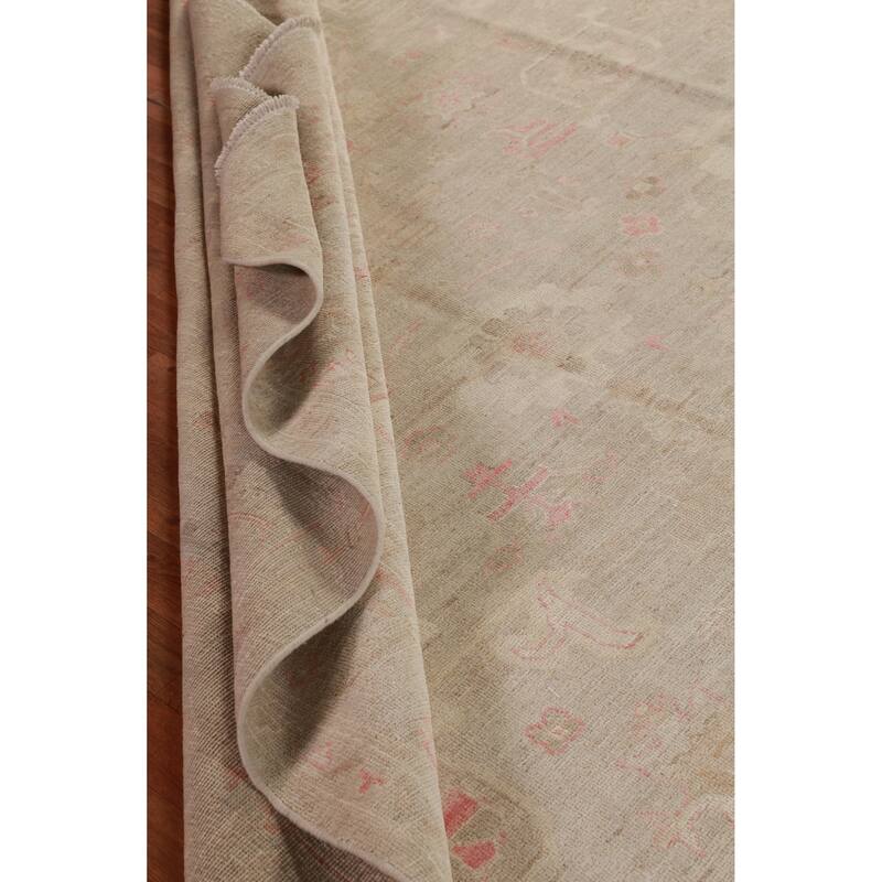 Hand Knotted Oriental 100% Wool Carpet Transitional All-Over Beige & Ivories Oushak Area Rug - 10' 0'' X 8' 0''
