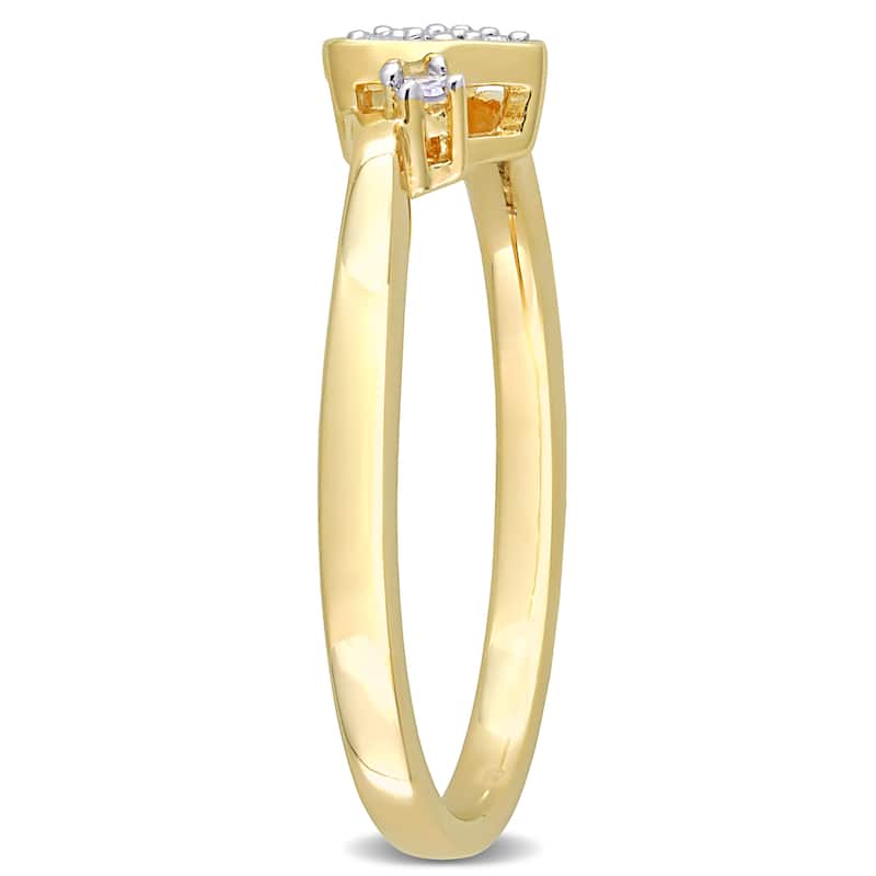 Miadora 1/10ct TDW Diamond Heart Ring in Yellow Silver