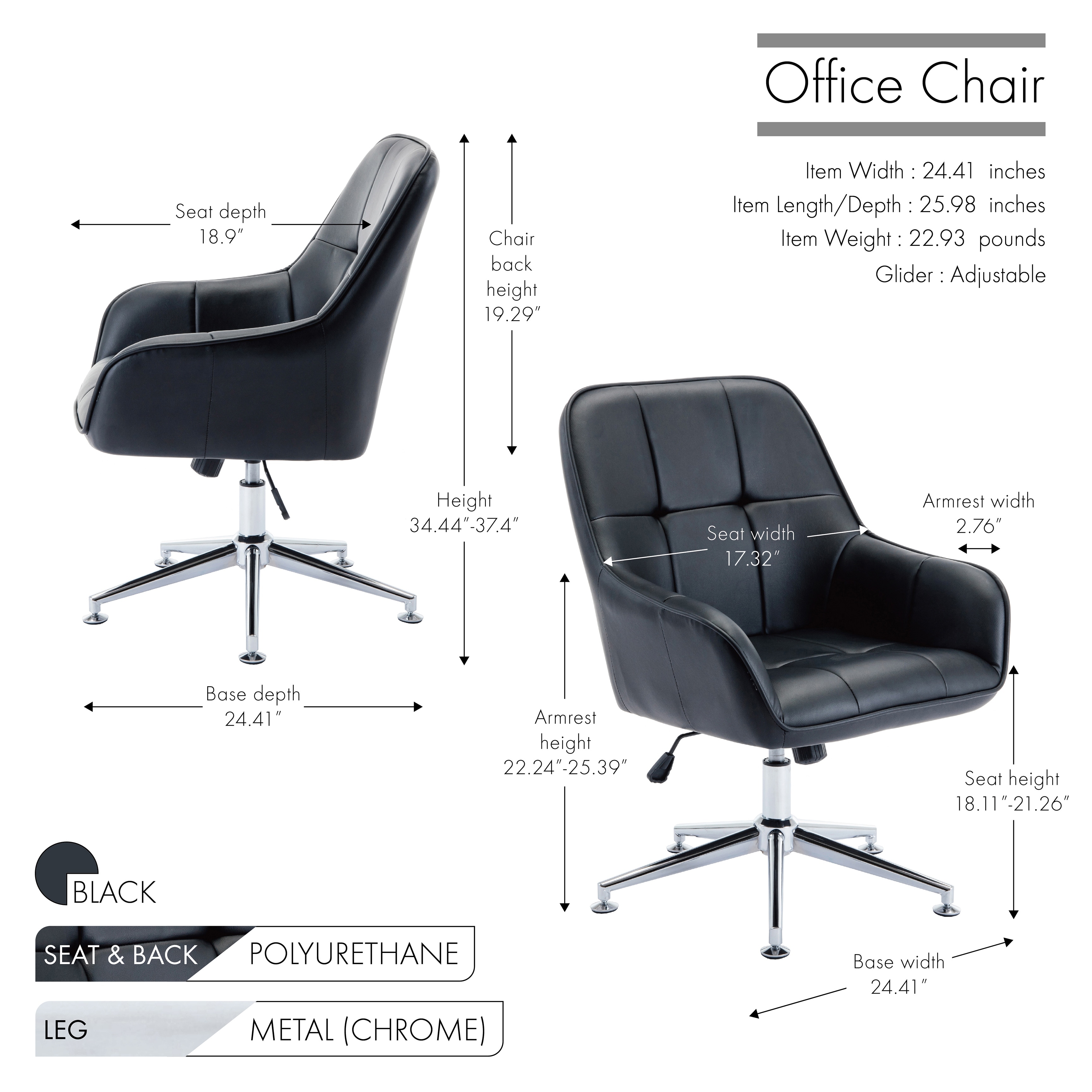 Porthos home austin on sale adjustable office chair