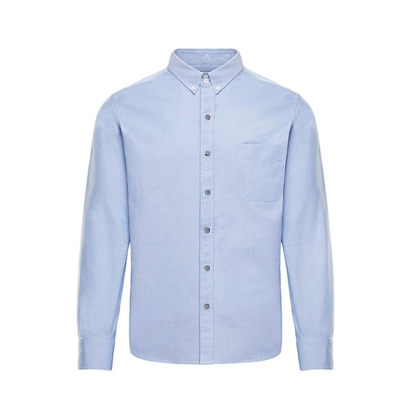 Moncler Mens Solid Light Blue Button Down Oxford Shirt. Opens flyout.