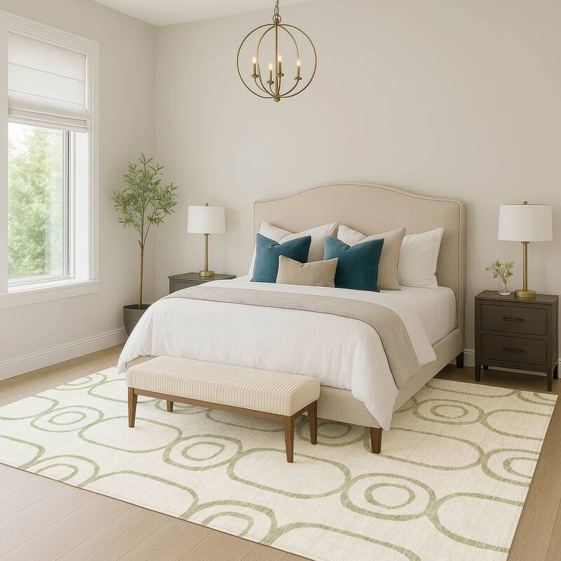 Machine Washable Indoor/ Outdoor Modern Vibe Chantille Rug