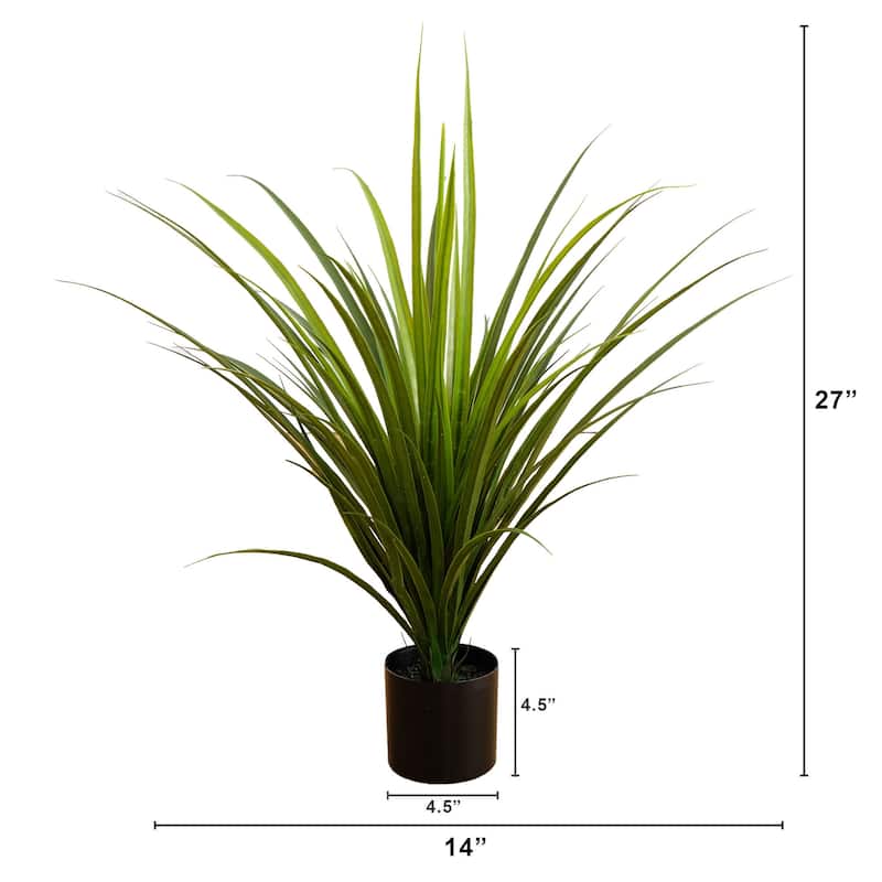 Potted Grass Outdoor Artificial Plant - 2' - Green