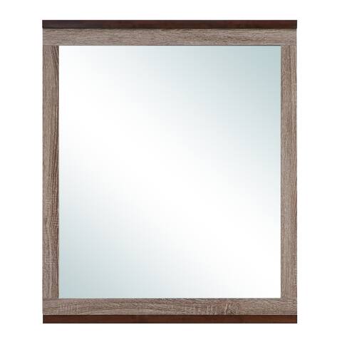 Offex Classic Rectangle Framed Dresser Mirror - Gray/Brown - 2"L x 32"W x 39.5"H