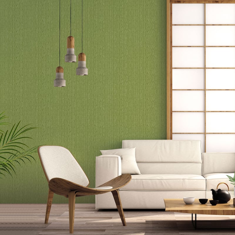 Galerie Wallcoverings Into The Wild Textured Bamboo Stripe Non-woven Matte Wallpaper Roll