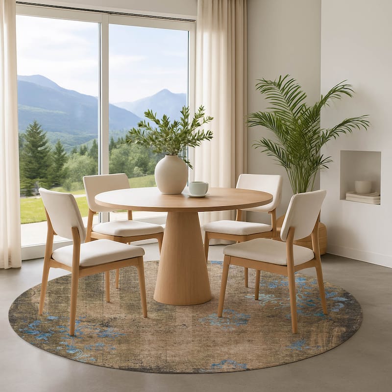 Premium Washable Super Soft Modern Glam Mayfield Rug - Taupe - 8' x 8'