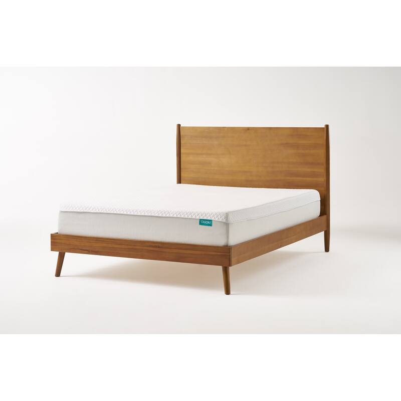 Solid Wood King Platform Bed with Mid-Century Design and Durable Acacia Wood