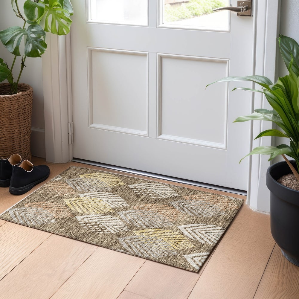 Premium Washable Super Soft Farmhouse Leaves Mayfield Rug