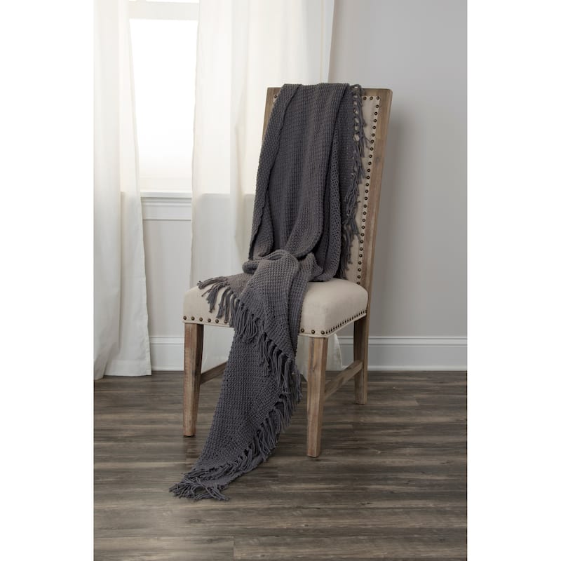 Rizzy Home Knitted Solid Color Throw, 50"X60"