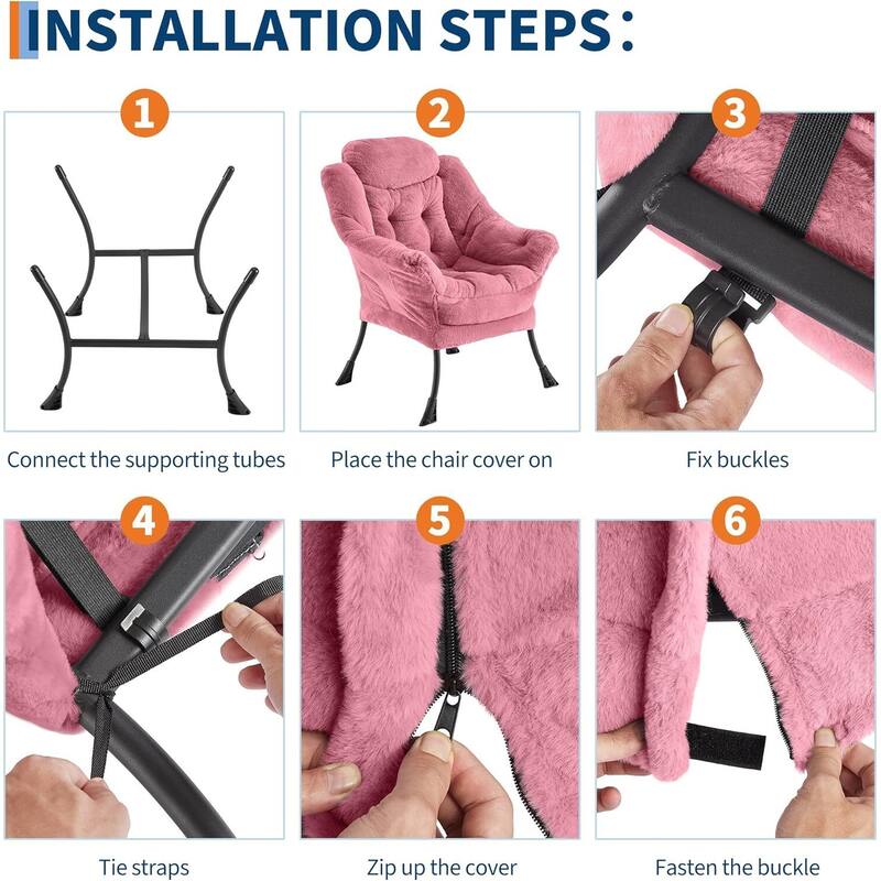 Adjustable Foldable Velvet Lounge Single Sofa Chair for Living Room & Bedroom