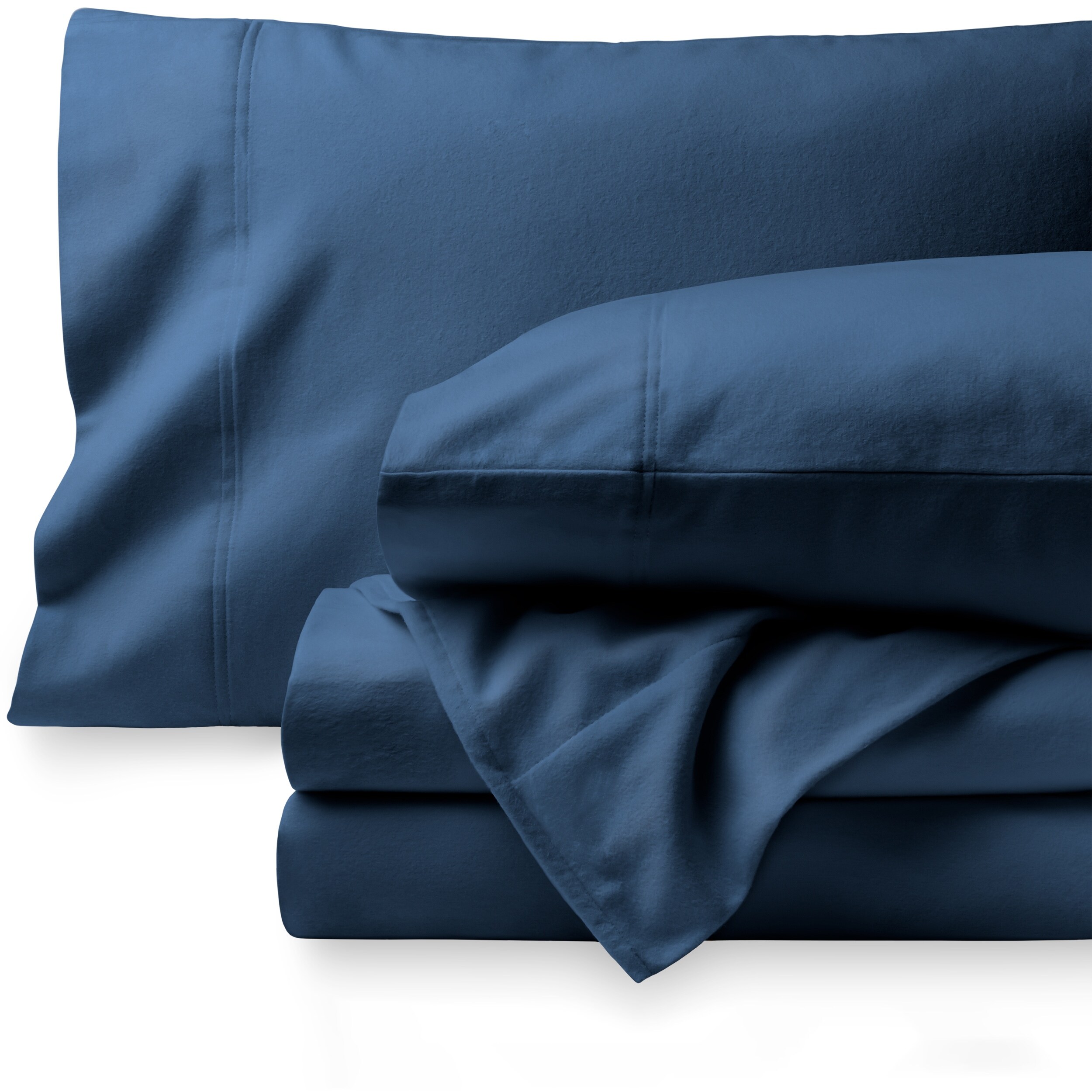 100% Egyptian Cotton Deep Pocket Flannel 4 Piece Bed Sheet Set Solid Colors